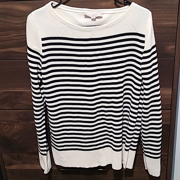 LOFT Stripe size large women's sweater - Picture 1 of 3